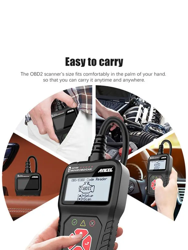Инструмент для диагностики автомобиля Ancel AS100 Obd2 ELM327 сканер неисправностей