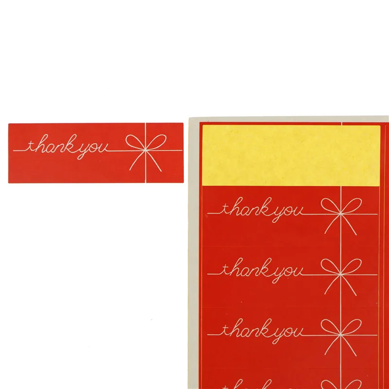 

75pcs/5sheet Thank You Bow Rectangle Handmade Cake Packaging Sealing Label Kraft Sticker Baking DIY Gift Box Stationery Stickers