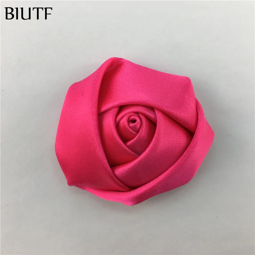 10 шт./лот 4 см свернутый сатиновый бутон розы с заколкой для волос детский