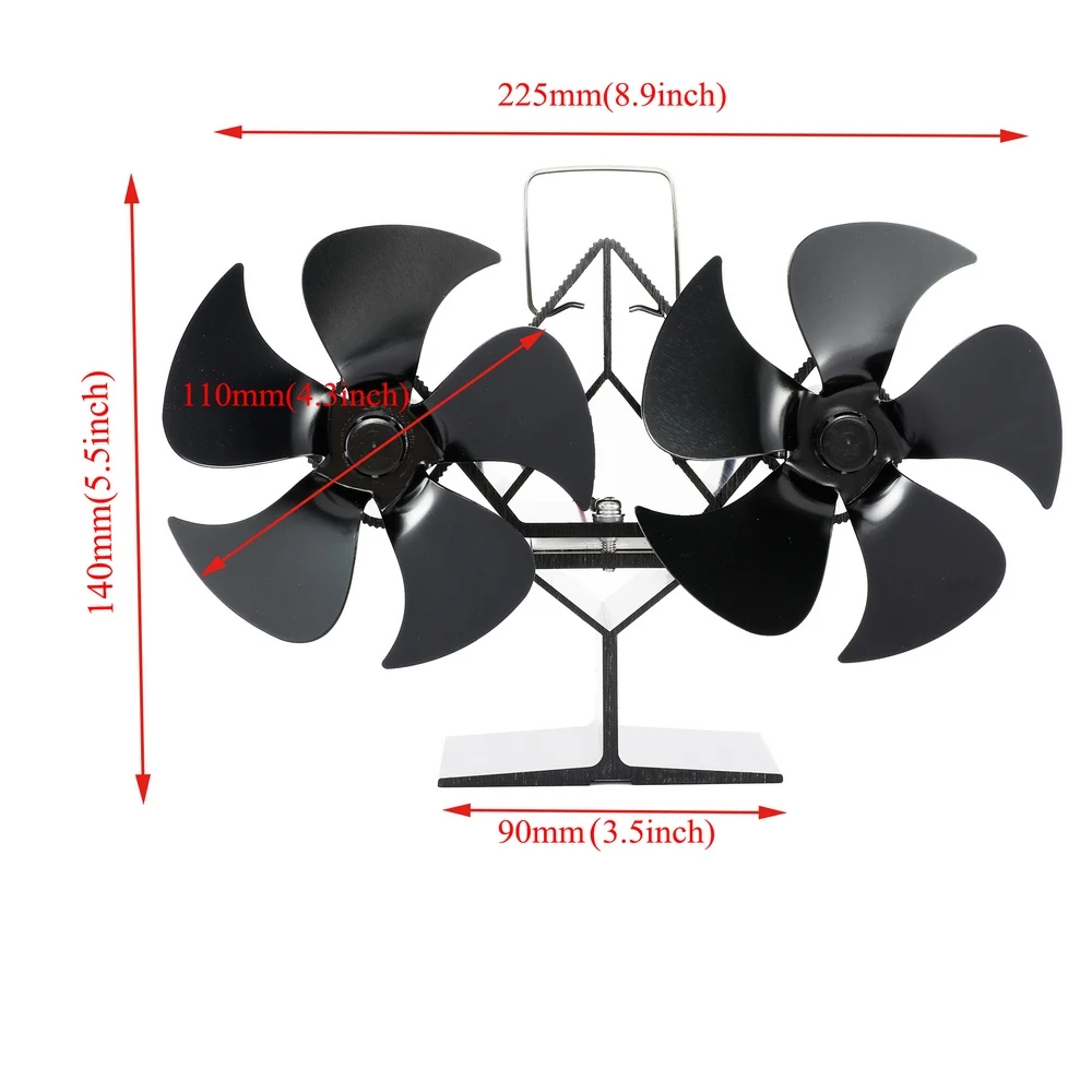 

2021 new 10 Blade Heat Powered Stove Fan Double-ended fireplace fan Eco Friendly Ultra-quiet Efficient Heat Distribution Fan