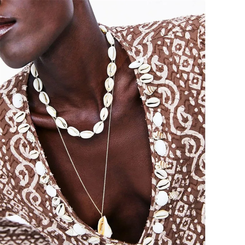 Роскошная многослойная Подвеска из морской раковины ожерелье для женщин Богемия