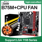 Комплект материнской платы LGA 1155 B75M для ПК, ЦП i3 i5 i7 B75, поддержка памяти DDR33, 3 порта USB 3,0, SATA 3,0, до 16 ГБ, с кулером для ЦП