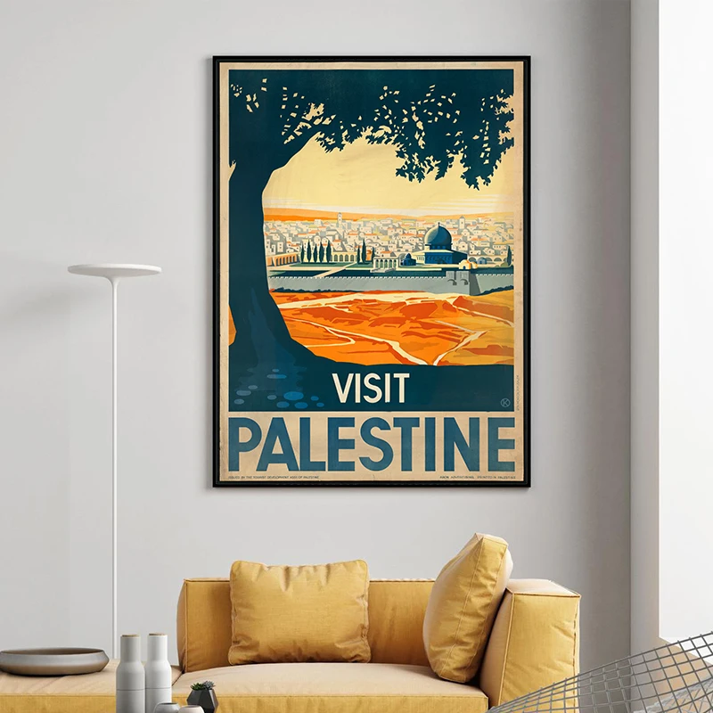 

Палестина винтажный постер для путешествий, Картина на холсте, Палестина, ландшафт, иллюстрация, искусство, декор гостиной