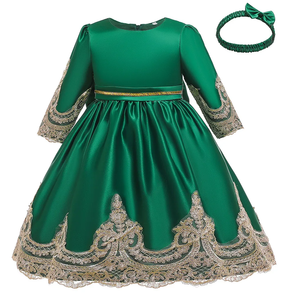 

Girls with hair ring princess retro palace formal evening dress family party event birthday dress up child dress