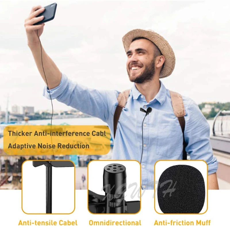 Конденсаторный петличный микрофон всенаправленный с клипсой длиной 3 м для iPad