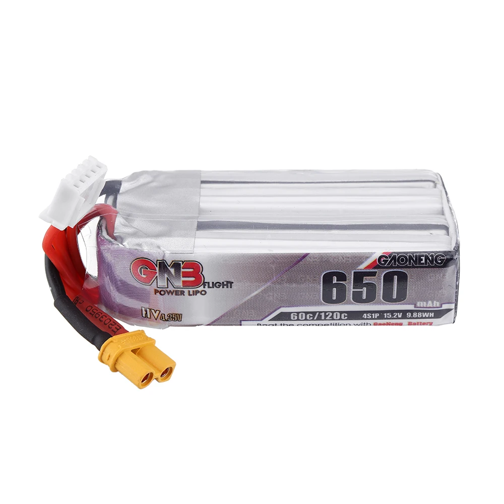 4 шт. Lipo аккумулятор Gaoneng 15 2 в 650 мАч 60C HV 35 XT30 для квадрокоптера Beta85X Whoop FPV Racing Cine BetaFPV