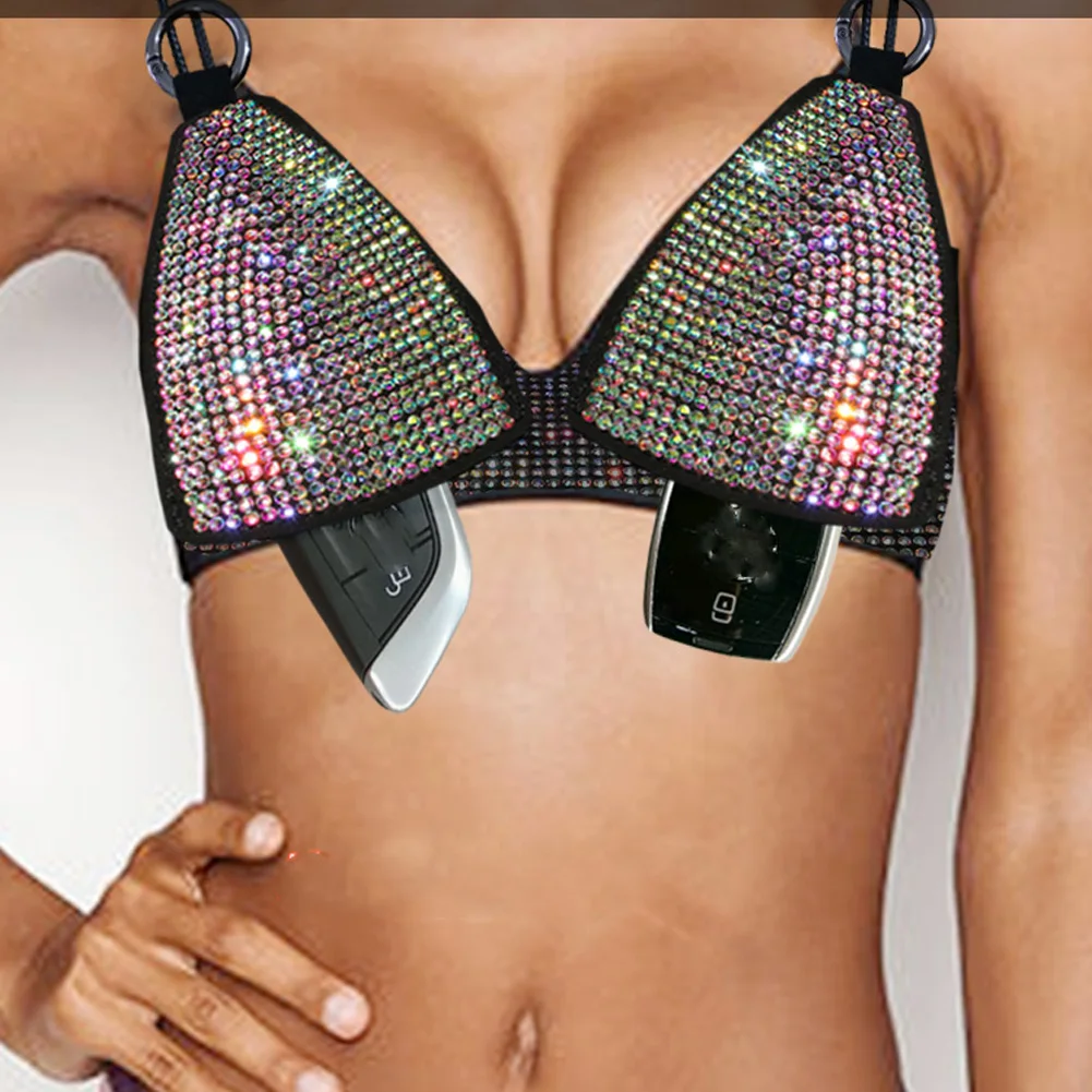 Модный кожаный чехол Стразы для автомобильных ключей универсальный размер