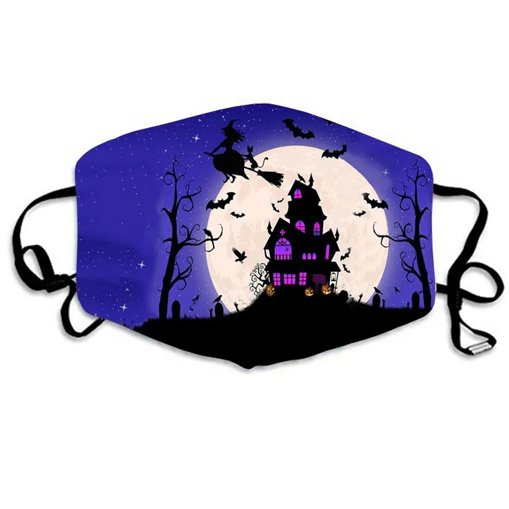 Новый продукт скидка 1 шт. взрослые маски с принтом на Хэллоуин ткань дышащая