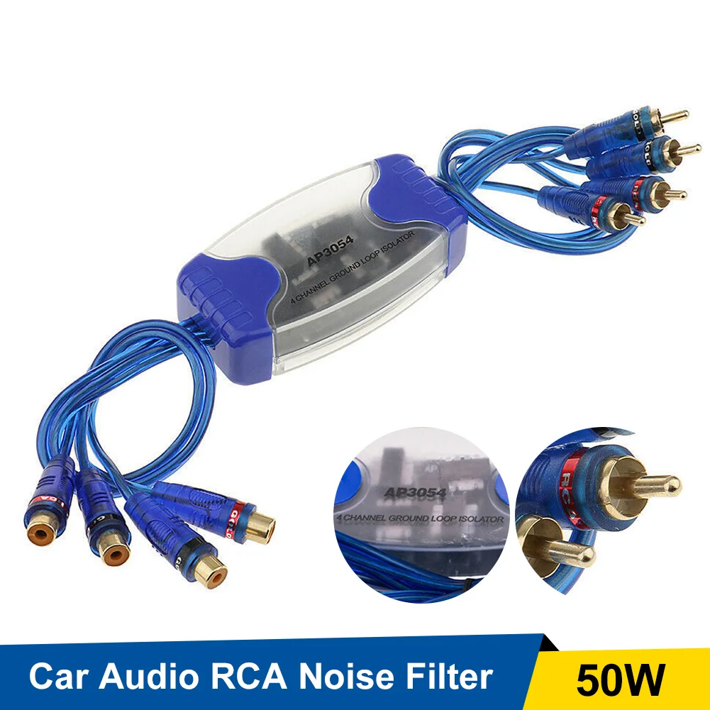 

NEW 50W Car Audio RCA Noise Filter 4-Channel Ground Loop Isolator Noise Eliminator with 4 RCA Male and 4 RCA Female Dropshipping