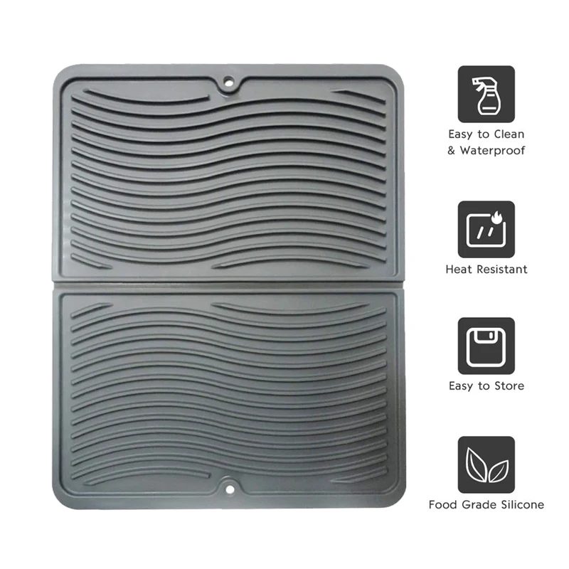 Foldable Tapis Silicone Drying Mat Table Coasters Placemat Anti-Bacterial Dish Drain Pad Durable Pot Holder Food Grade Cup | Дом и сад