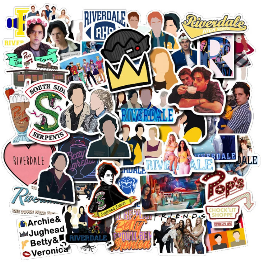 

50Pcs Tv Show Riverdale Stickers for DIY Scrapbooking Skateboard Guitar Suitcase Luggage Laptop Phone Fridge Sticker Decals