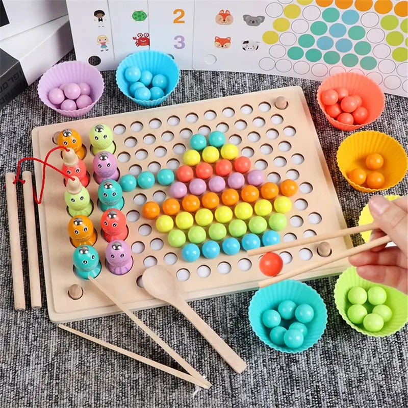 

Kids Toys Montessori Wooden Toys Hands Brain Training Clip Beads Puzzle Board Math Game Baby Early Educational Toys For