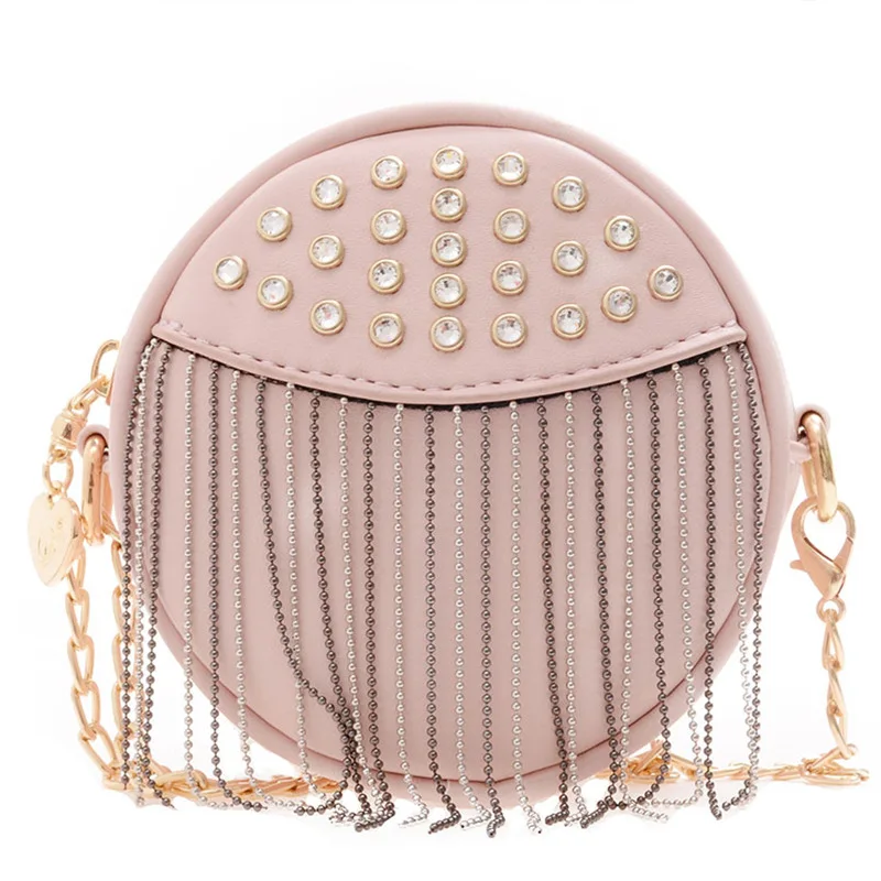 

Children's Mini Handbags 2021 Cute Tassel Crossbody Bags for Kids Mini Diamond Coin Pouch Baby Girls Clutch Purse