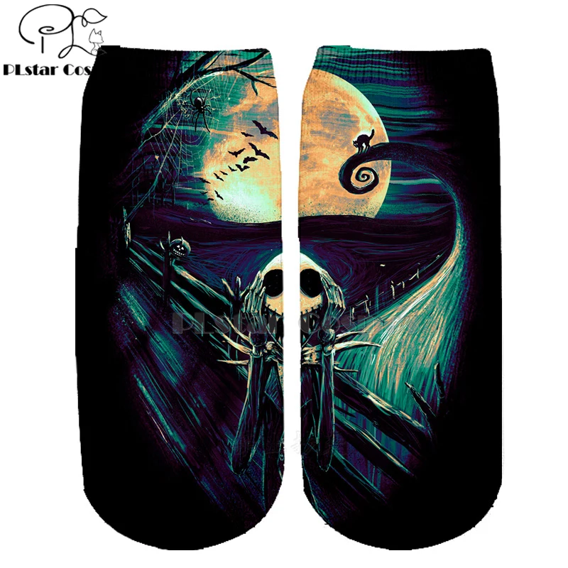 Хлопковые носки PLstar Cosmos nightster before christmas jack skellington разноцветные брендовые теплые короткие носки Хэллоуин-3