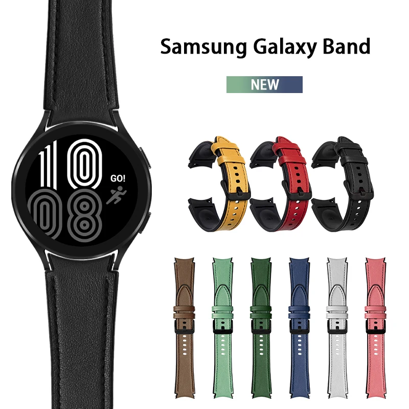 Ремешок из натуральной кожи для Samsung Galaxy Watch Band 4 classic 46 мм 42 мм спортивный ремешок для часов браслет Ремешки 44 мм 42 мм
