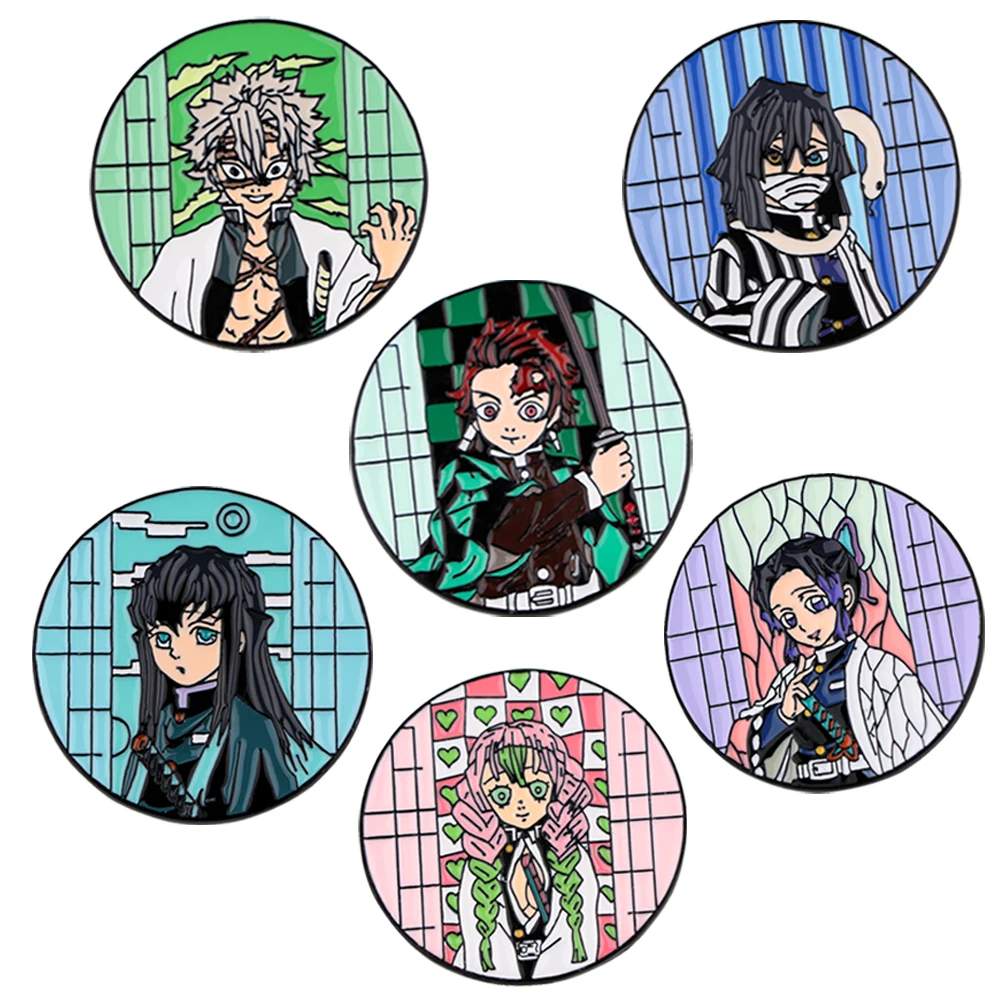 

PF1223 Anime Demon Slayer Enamel Pins Kimetsu No Yaiba Badge Cartoons Collar Lapel Pin for backpacks Decoration Jewelry Gifts