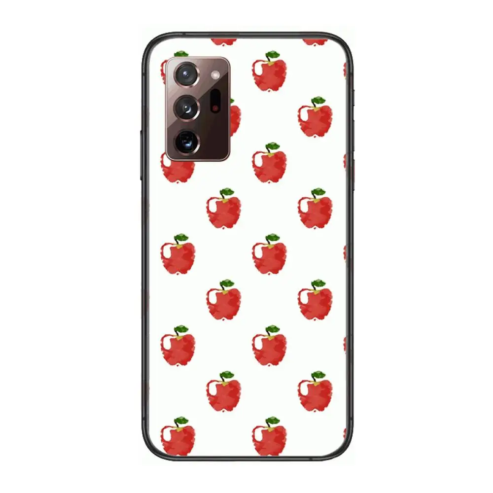 

Cute fruit painting Phone Case cover hull For SamSung note20 10 9 8 4 pro plus black prime soft bumper Transparent