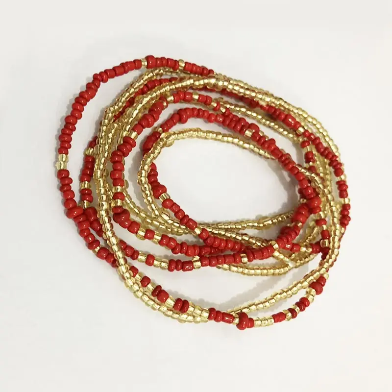 2 шт./компл. акриловые бусины цепочка на талию двойные цвета богемные цепочки для