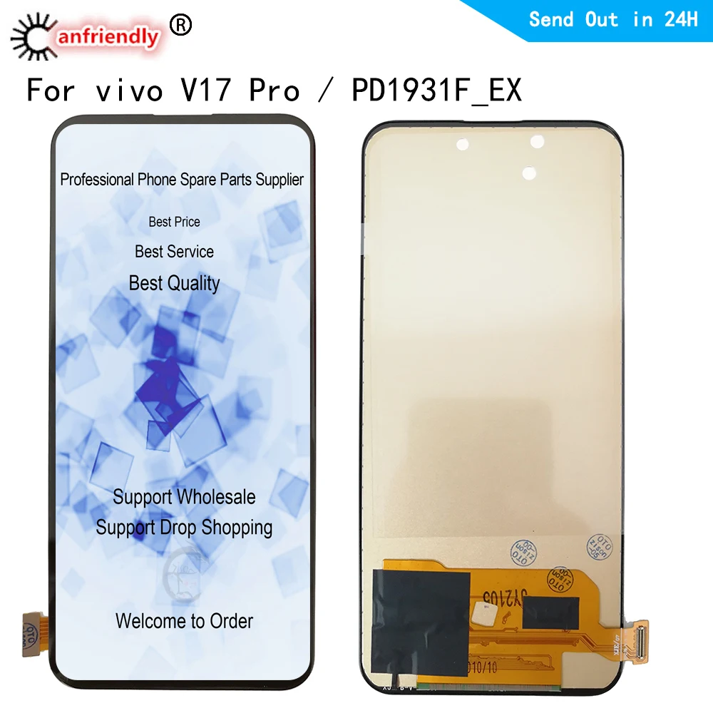 Pantalla LCD de 6,44 pulgadas para m&oacute;vil, digitalizador de pantalla t&aacute;ctil con Sensor y montaje de marco, para Vivo V17 Pro 1909 pd1931f _ ex 1910-0