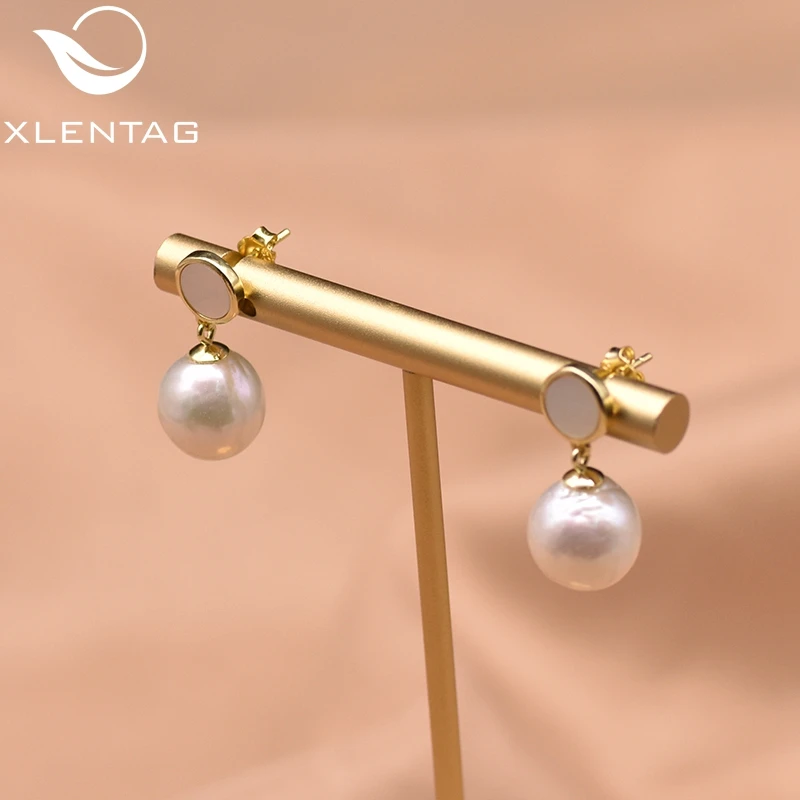 Xlentag натуральный барочный круглый жемчужные серьги Изысканный Простой женский