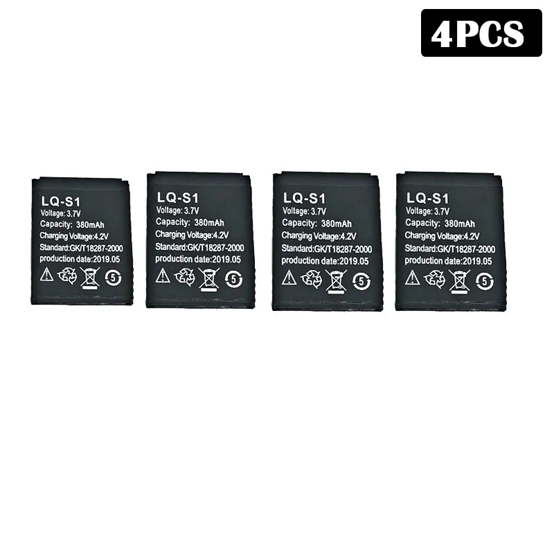 4pcs Батарея смарт-часов LQ-S1 3,7 в перезаряжаемая батарея 380 мАч для умных часов es модный измеритель QW09 DZ09 W8 литиевые батареи - Цвет: 4pcs