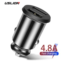 uslion 5a fast charger mini usb car charger for mobile phone tablet gps car charger dual usb car phone charger adapter in car