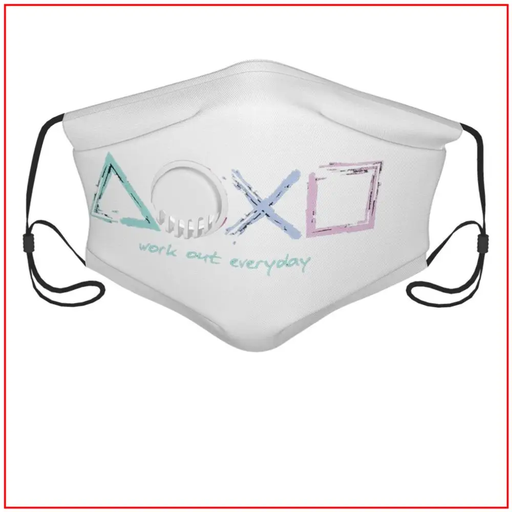 

Playstation Work Out Everyday Gamers Kids Men Women Face Mask face mask designer Virus Fishing Adjustable Breathing Designs Mas