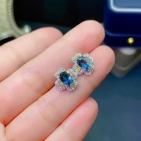 new natural blue topaz earrings 925 silver womens earrings luxurious and elegant design highlights feminine charm
