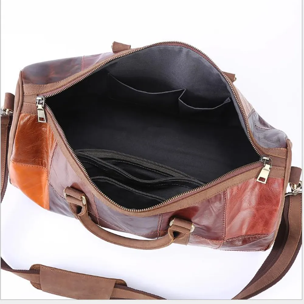 

Men's Canvas Real Leather Vintage Casual Briefcase Man Business Shoulder Travel Bag Men Laptop Handbag Male Travel Bag 2021 New
