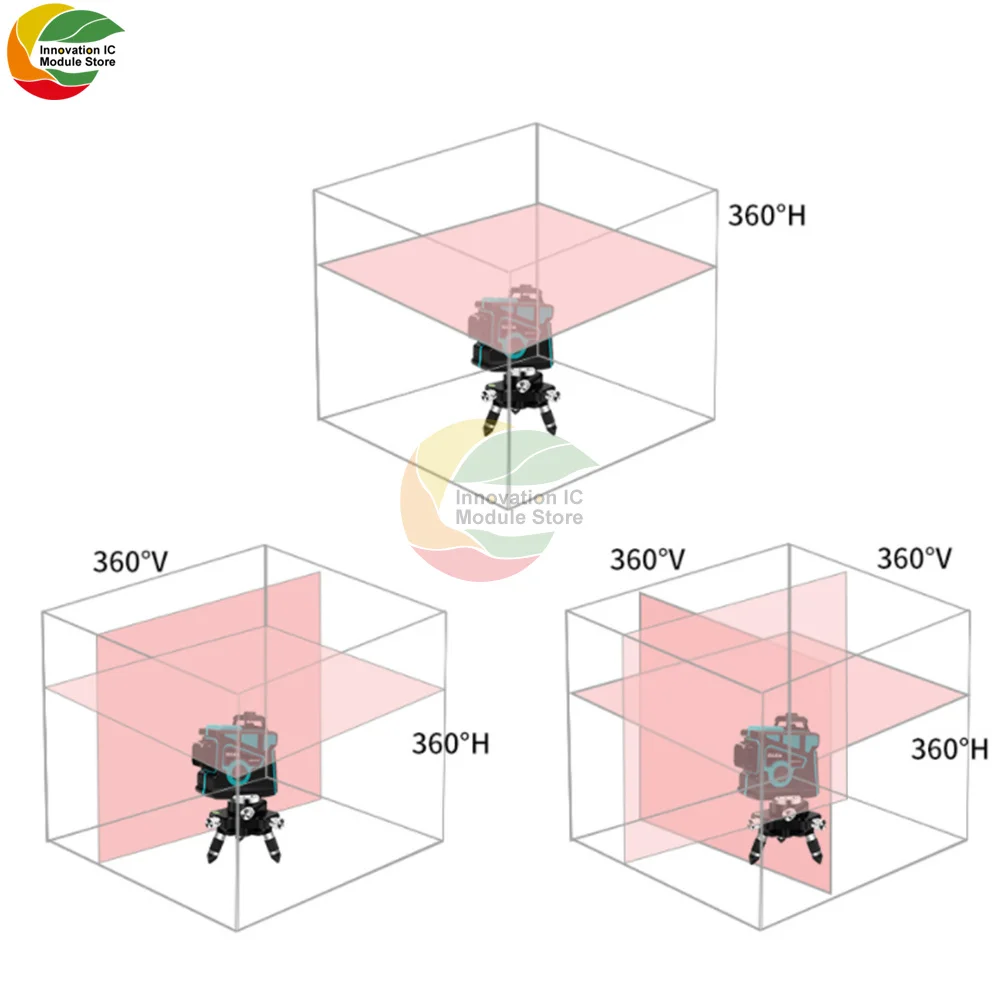 Laser level 12 lines 3D self-leveling 360 horizontal and vertical cross super powerful blue/green laser beam line | Электронные