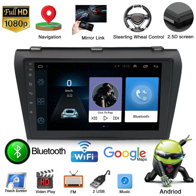 1 + 16G Android 8 автомобильный радиоприемник мультимедийный плеер для Mazda 3 2006 2012