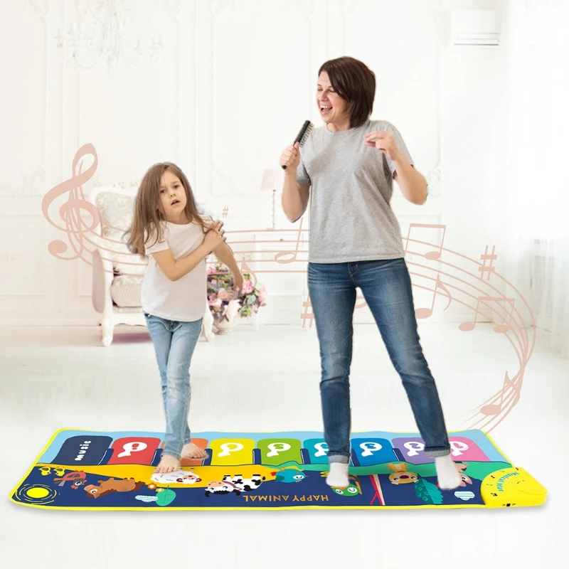 Детский коврик с имитацией пианино для танцев на полу обучающая игрушка - Фото №1