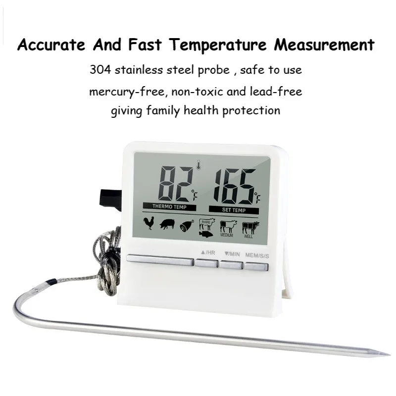 

Wall-mounted Stainless Steel Meat Thermometer Household Kitchen Dial Temperature Gauge Gage Cooking BBQ Accessories Tools