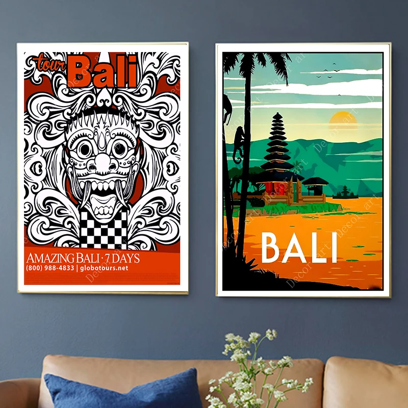 Путешествие в Индонезию Бали летние праздничные холщовые картины винтажные