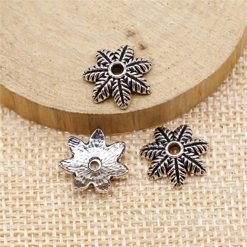 

Handmade Pendants For Jewelry Accessories 20pcs Bead Caps 14mm Antique Silver Plated