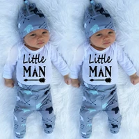 3pcs infant newborn baby boy clothes long sleeve print romper bodysuitpants outfit playsuit baby spring autumn clothes