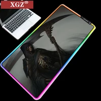 xgz grim reaper rgb large mouse pad computer peripheral accessories led rubber pad suitable for gamers pc non slip 400x900x3mm