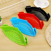 kitchen anti spill rice fruit vegetable wash colanders kitchen pan strainer clip on pasta for draining liquid cooking tools