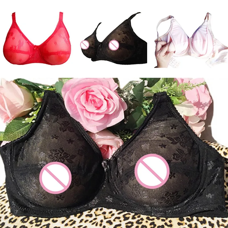 

Women Sexy Bra Silicone Fake Breast Crossdressing Transvestites Pocket Bras Prosthetic Breast Brassiere Comfortable Underwear