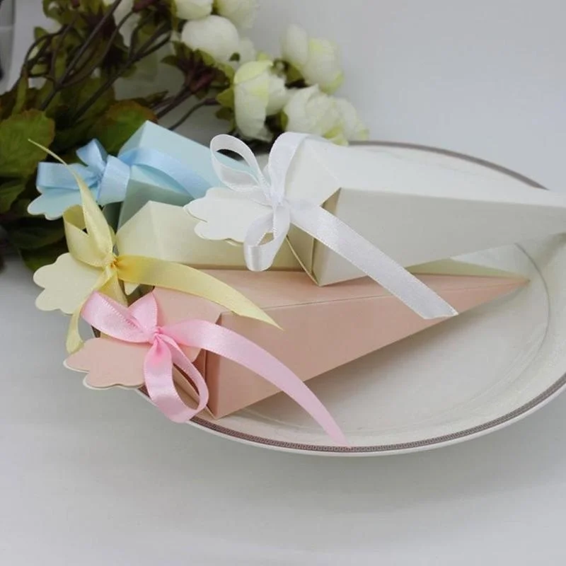 50pcs Cone Shape Candy Box Wedding Favor Gifts Case Baby Shower Paper Present Packaging | Дом и сад