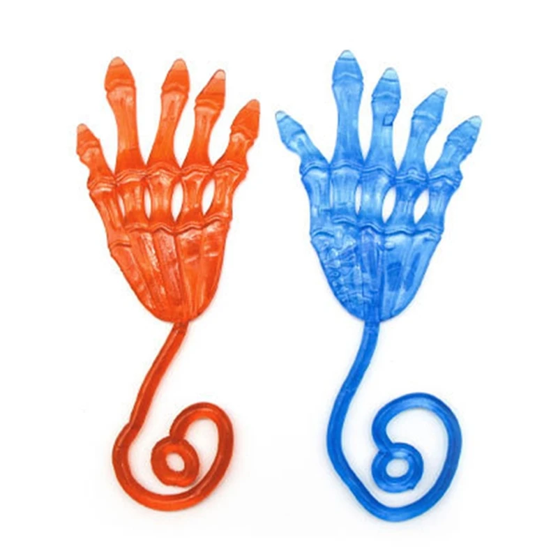 C5AF 10 Pcs Stretchy Skeleton Palm Sticky Hands Sensory Bendable Toy Kids Birthday Bag Pinata Filler Halloween Party Favors | Игрушки и