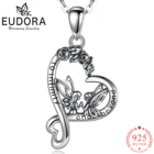 Ожерелье женское из серебра 925 пробы, с подвеской в виде сердца розы