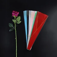 50pcs home decor packaging bags triangle transparent fresh flower single rose plastic creative wrapping paper