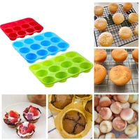 round rectangle silicone mould baking pan 12 cup shaped pastry muffin cake mold baking accessories silicone molds