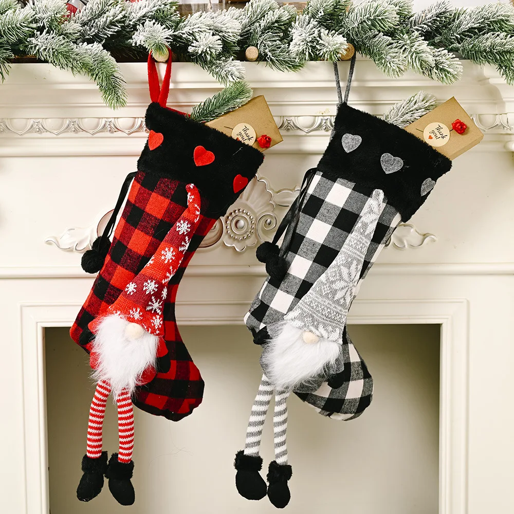 

Christmas Stockings Faceless Doll Socks New Year Candy Gifts Bag Navidad Xmas Decor Fireplace Christmas Decorations for Home