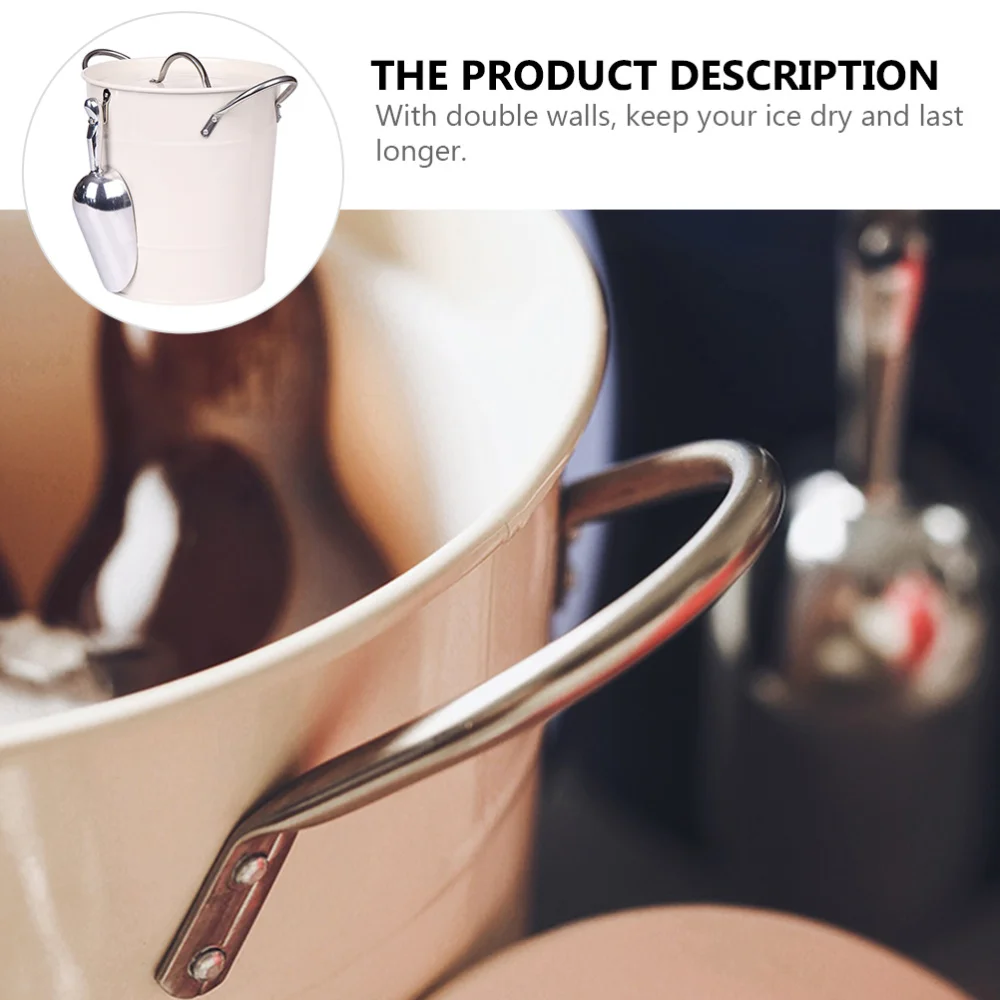 

4.5L Iron Champagne Bottle Iron Art Cooler Ice Bucket with Ice Shovel