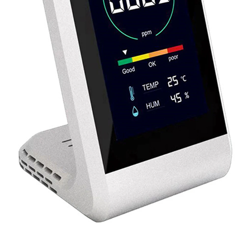 

Air Quality Monitor Co2 Meter Digital Temperatuur Vochtigheid Sensor Tester Kooldioxide Tvoc Formaldehyde Hcho Detector