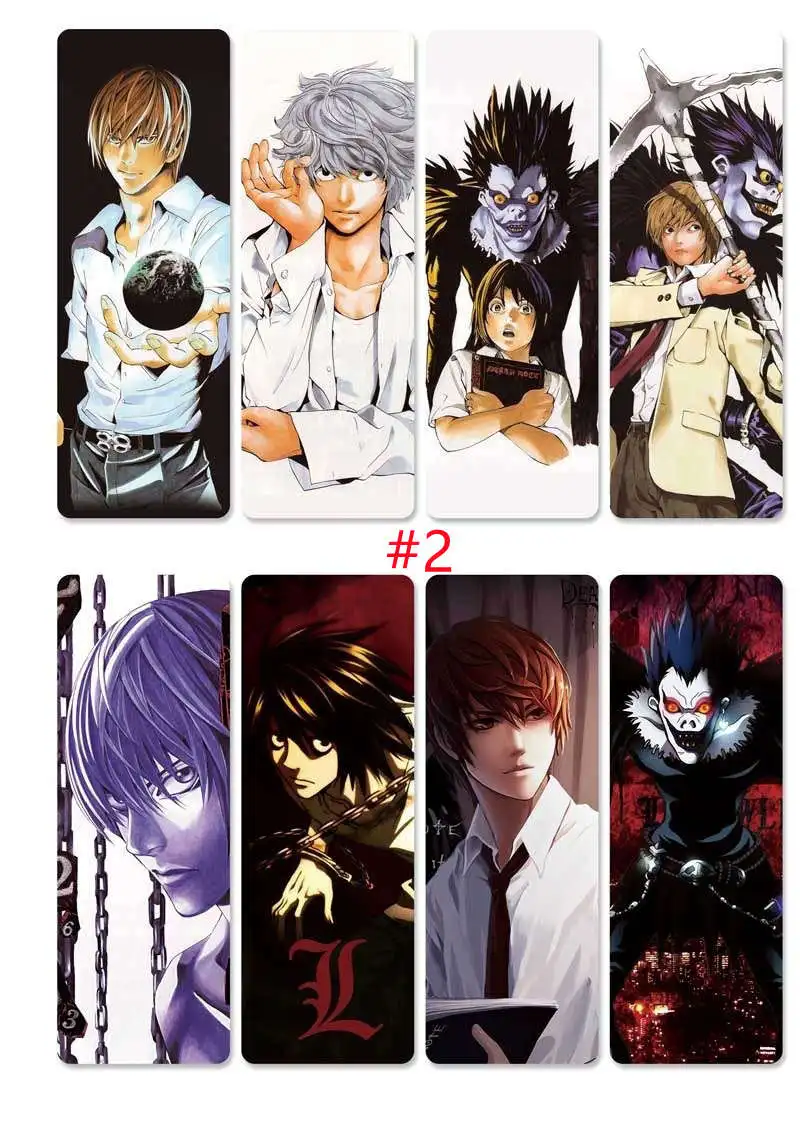 8 шт./компл. Аниме ПВХ закладки с принтом тетрадь смерти L.Lawliet YagamiLight Ryuuku |