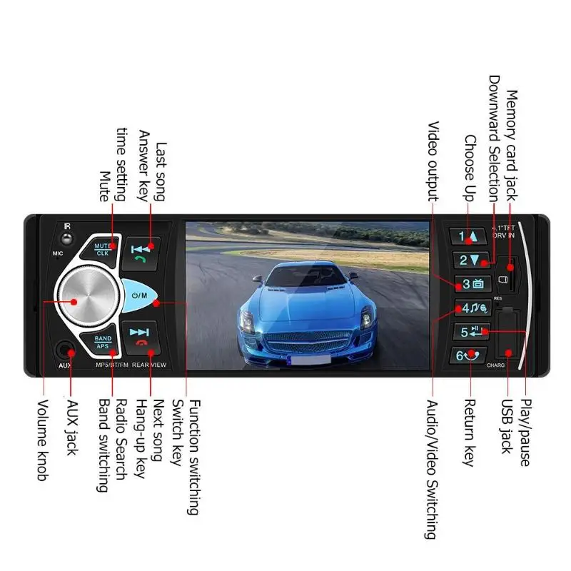 4 1 дюймов Автомагнитола din 4022d FM радио авто аудио стерео Bluetooth Поддержка камеры