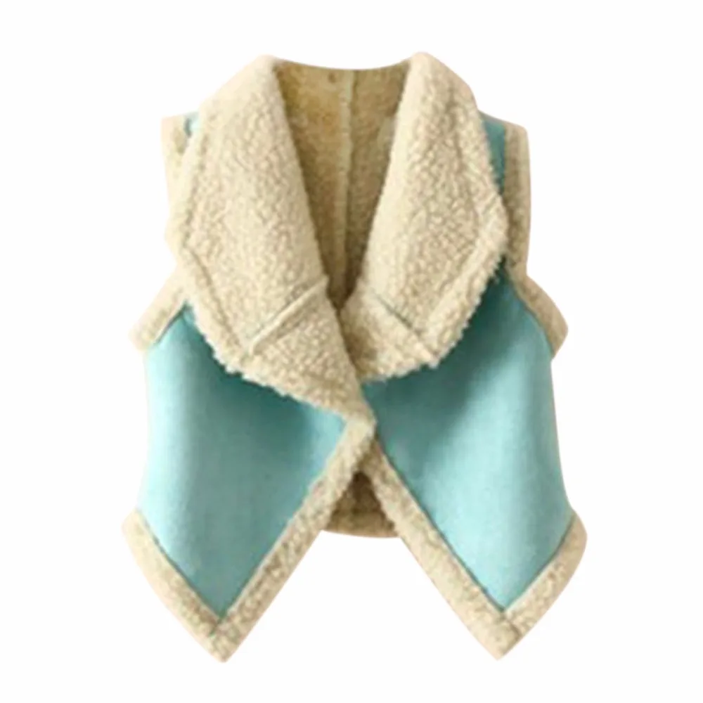 Красивая детская верхняя одежда из искусственной замши без рукавов для